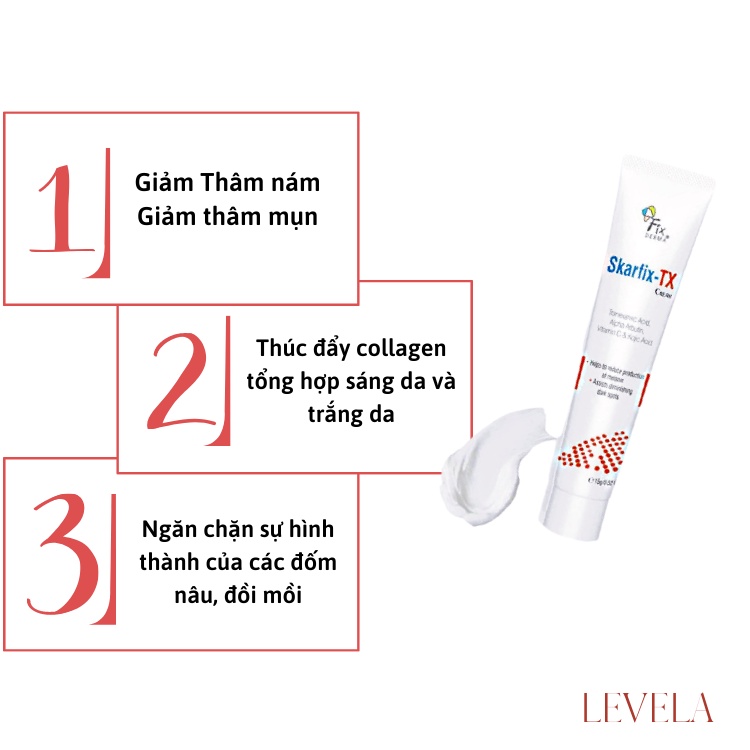 Skarfix Tx Fixderma kem dưỡng da mờ thâm mụn nám tàn nhang 15g Levela GM04