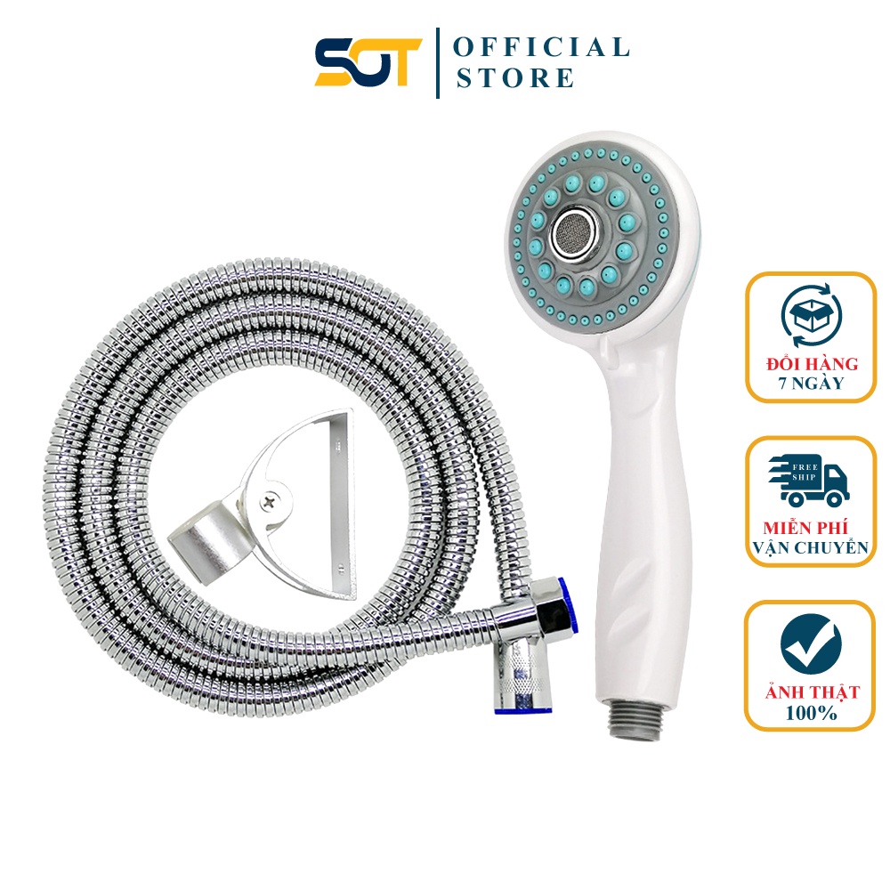 Vòi sen tắm, tay sen tắm nhựa ST-TS12R Cầm tay điều chỉnh tia nước