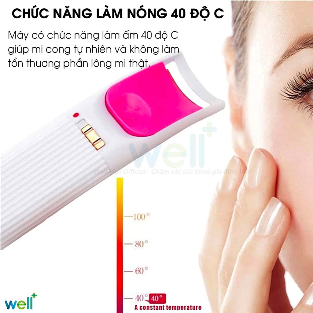 Máy Uốn Mi Bằng Nhiệt An Toàn, Dụng Cụ Uốn Lông Mi Cong Tự Nhiên Bằng Nhiệt Kiểm Soát Nhiệt Độ Thông Minh