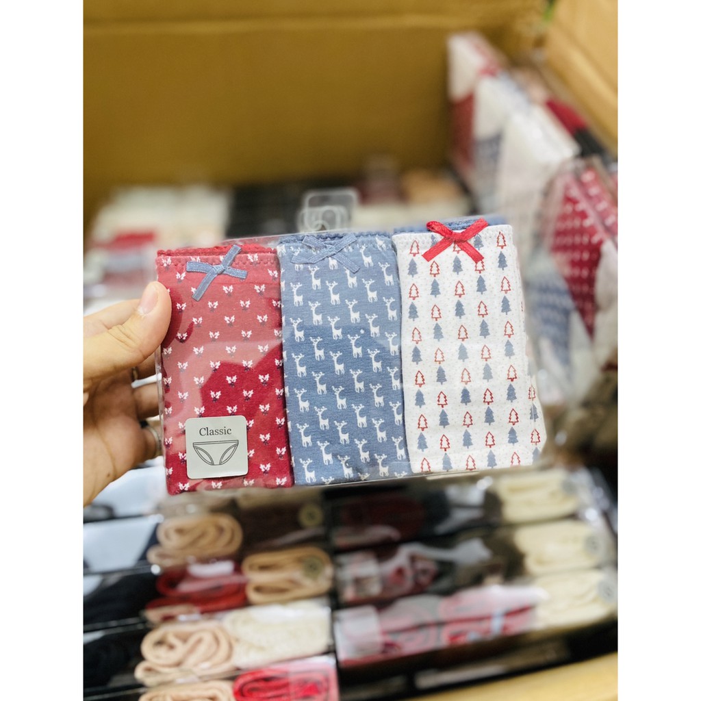 Set/ Combo 3 Quần Lót Cotton Xuất Khẩu, Chất Liệu Thun Co Dãn &amp; Thấm Hút Mồ Hôi Tốt