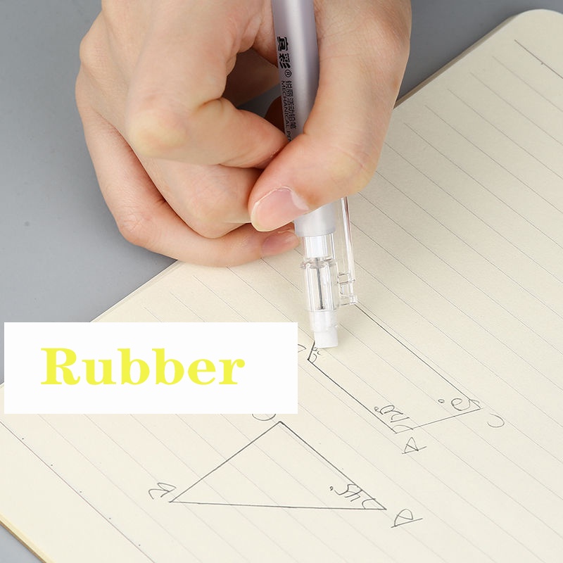 Bút chì bấm 2B ngòi 0.5mm 0.7mm đầu gắn cục gôm