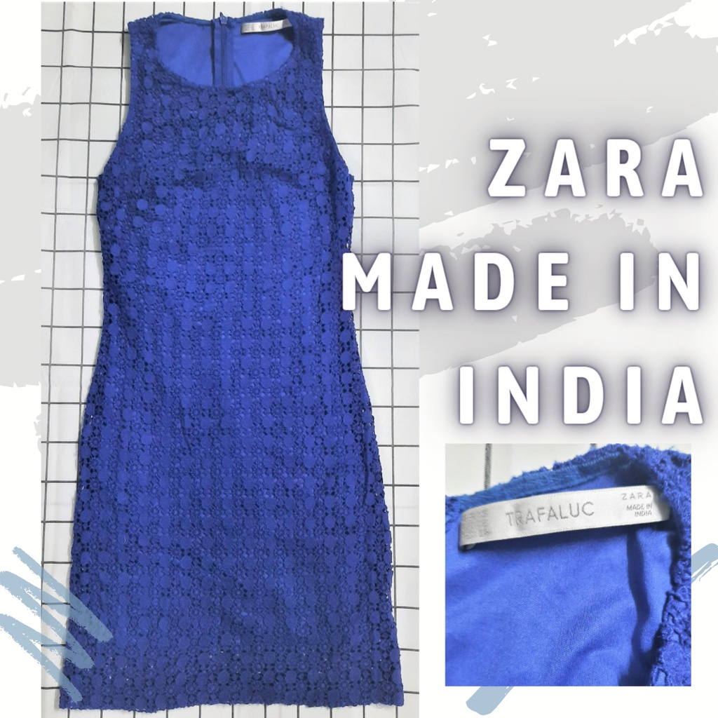 váy ren Zara ôm body màu xanh than - Thanh lý cá nhân đầm ren body - Xanh2-V