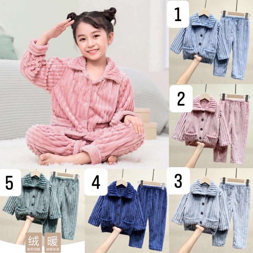 Bộ pijama nhung bé trai bé gái