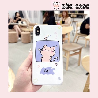Ốp lưng iphone imd bóng hàn mèo cat chống ố bẩn