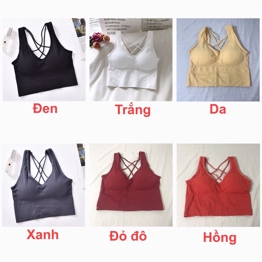 Áo Lót Nữ Cotton Tập Gym Hở Lưng Mặc Mát Co Giãn Thoải Mái Hieu Store24h - 6000