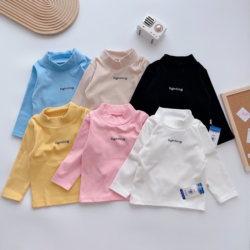 Áo giữ nhiệt cotton cổ cao bé trai/bé gái-Áo thu đông