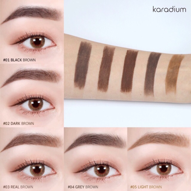 [COSAM10 HOÀN XU 10K]Chì kẻ mày 2 đầu Karadium Flat Eyebrown Pencil