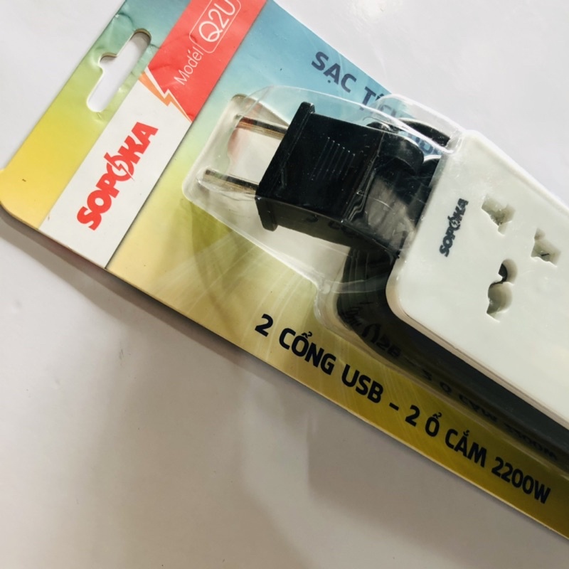 Ổ cắm điện ổ điện thông minh SOPOKA Q2U Q4U tích hợp cổng USB tiện lợi