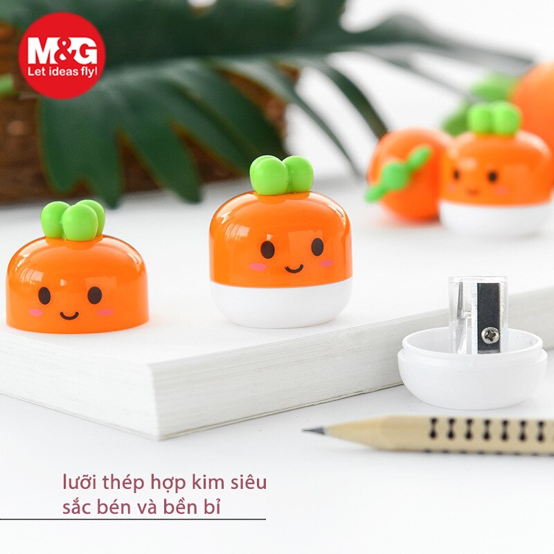 Cây chuốt gọt bút chì gỗ siêu sắc bén và bền đẹp APSN1206 với thân chuốt được tạo hình cà rốt được các bé yêu thích