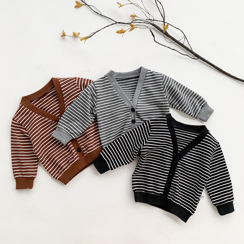 Áo Khoác Cardigan Tay Dài Cổ Chữ V Cho Bé Trai