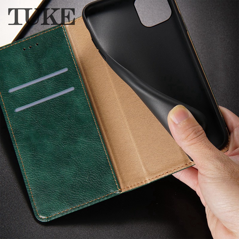 Bao da PU điện thoại nắp lật hít nam châm màu trơn hiệu Tuke cao cấp cho Samsung Note 10 Pro 4 5 8 9 | BigBuy360 - bigbuy360.vn