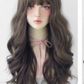 Tóc nguyên đầu xoăn gợn màu socola sale trong live