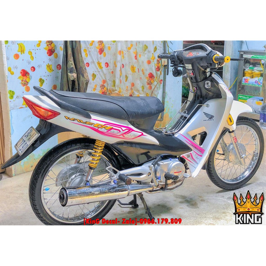 [ Loại 1] Tem Rời Wave 50cc,100cc Zả Zin Hồng Siêu Nổi (2010-2016)- Ảnh Thật