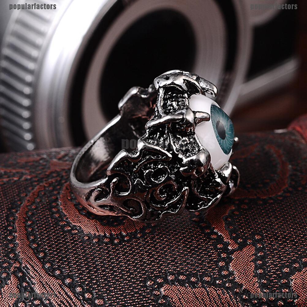 Nhẫn Nam Hình Mắt Quỷ Phong Cách Gothic Cá Tính