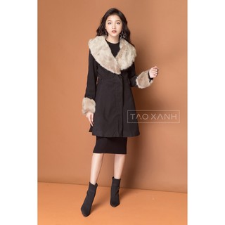Áo khoác dạ cổ lông Miss Selfridge