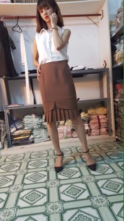 Chân váy bút chì đuôi xếp ly - V04416090