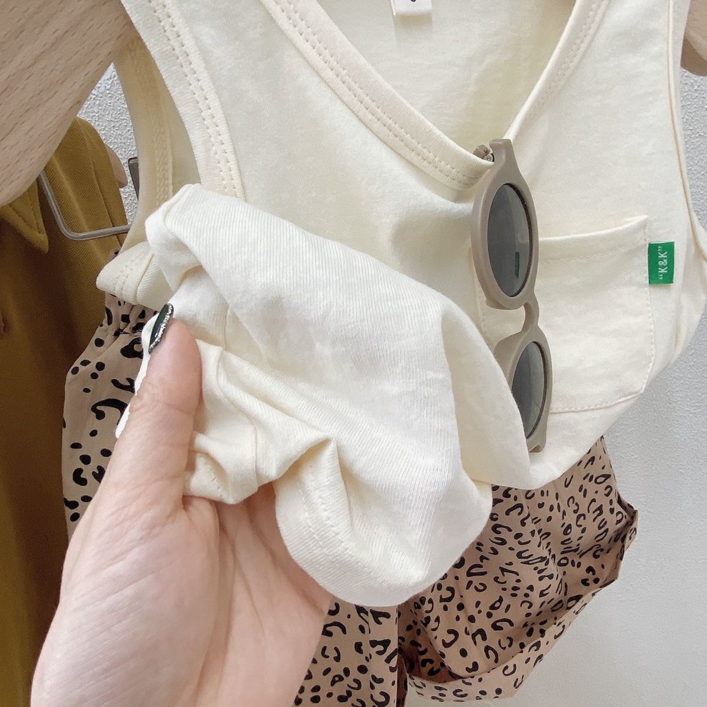 Bộ Áo Thun + Quần Short Họa Tiết Da Báo Thời Trang Mùa Hè Phong Cách Hàn Quốc Cho Bé Trai Và Gái