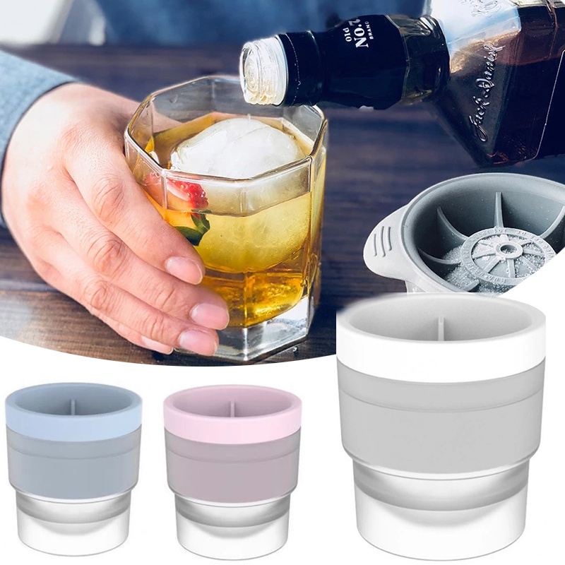 Khuôn Làm Đá Hình Tròn Bằng Silicone Tái Sử Dụng Nhanh Chóng