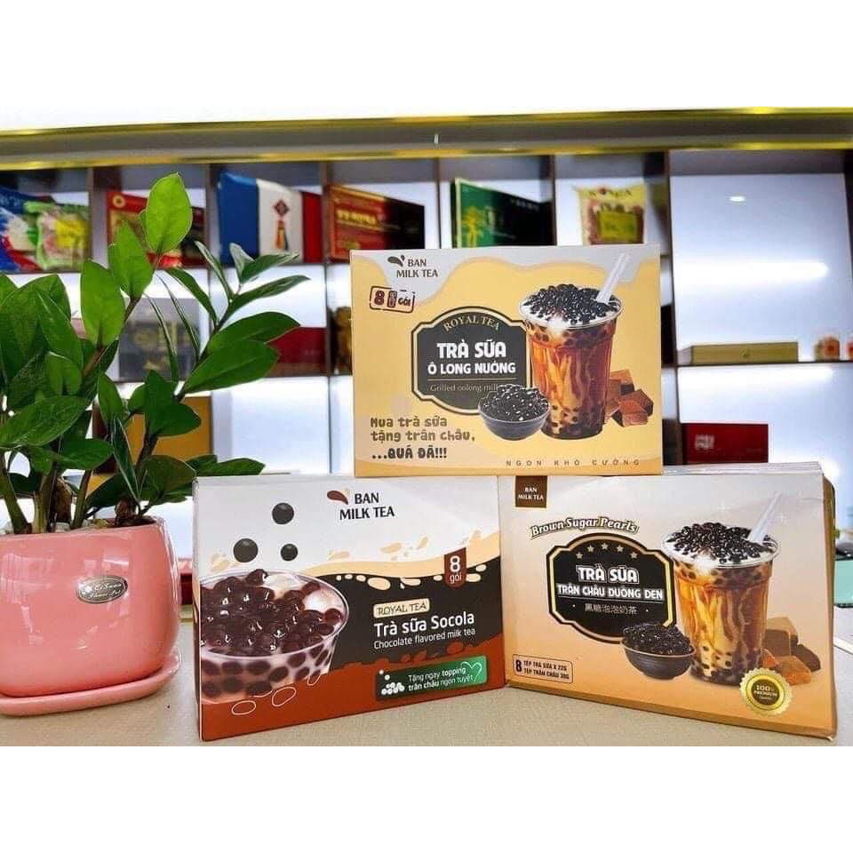 Trà Sữa Trân Châu Đường Đen Tự Pha 1 Hộp 8 Gói