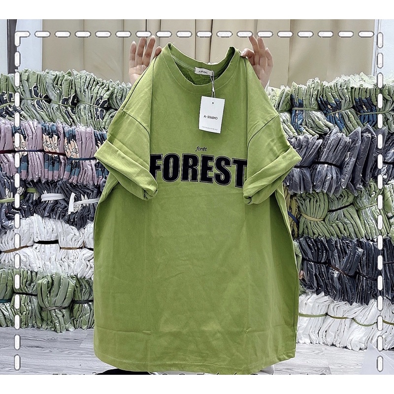 Áo phông Forest tay lỡ over size áo thun nam nữ