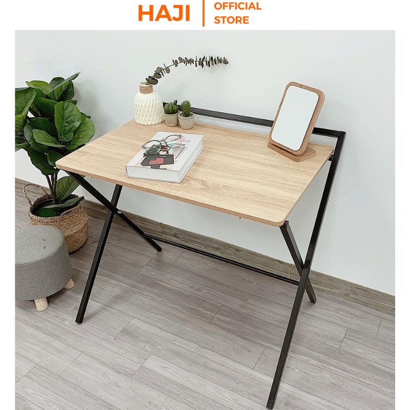Bàn học chống gù lưng thương hiệu HAJI thiết kế khung sắt gấp gọn dàng di chuyển C11