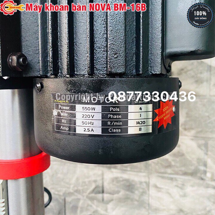 Máy khoan bàn cao cấp NOVA BM-16B vô cùng tiện dụng