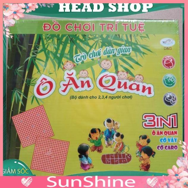 Bộ trò chơi ô ăn quan 3 trong 1, cờ vây, cờ caro dân gian Việt Nam SunshineTOY