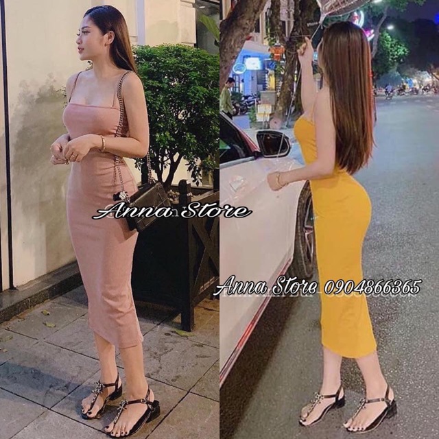 {NHẬP MÃ VOUCHER GIẢM GIÁ}Váy nữ đầm body 2 dây 270k váy body sang chảnh Annastore