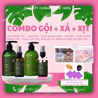[TẶNG 1 TINH DẦU BƯỞI] Bộ 3 Gội + Xả + Xịt Bưởi