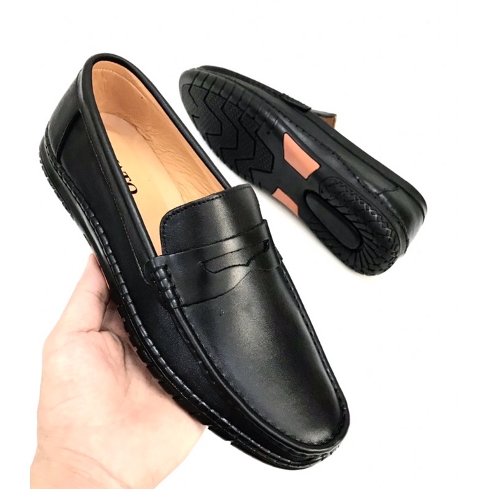 Giày mọi nam da bò nguyên tấm..đế cao su mềm..mã M01..màu đen..kiểu dáng đẹp sang trọng