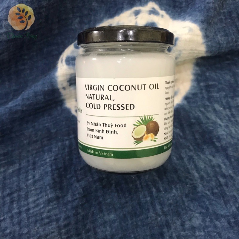 Nhân Thùy - Dầu dừa ép lạnh - Virgin coconut oil natural, cold pressed - Thuần Nông