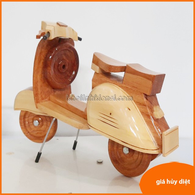 Mô hình xe vespa bằng gỗ, xe máy bằng gỗ chất lượng cao được làm bằng gỗ tự nhiên, 0101 vespa