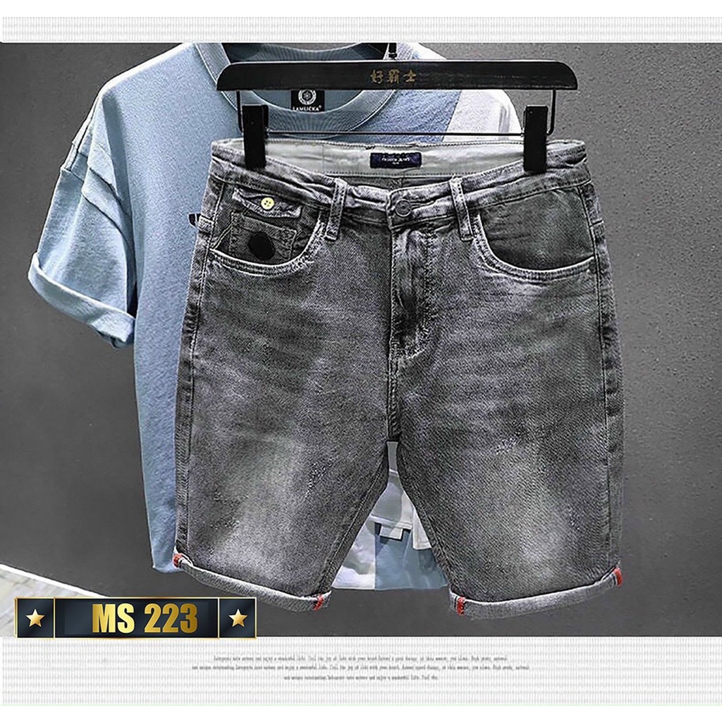 Chín  mẫu quần short jean nam tông màu đen cho ae yêu thích lựa chọn