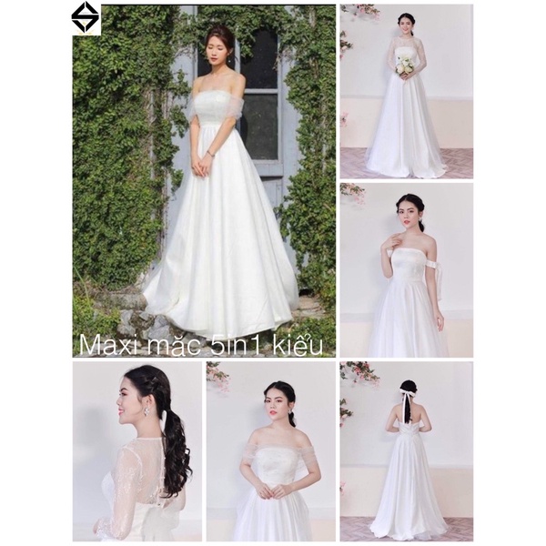 Đầm maxi mặc cưới được 5 kiểu trong 1 sét váy TRIPBLE T DRESS - size S/M/L -MS6Y