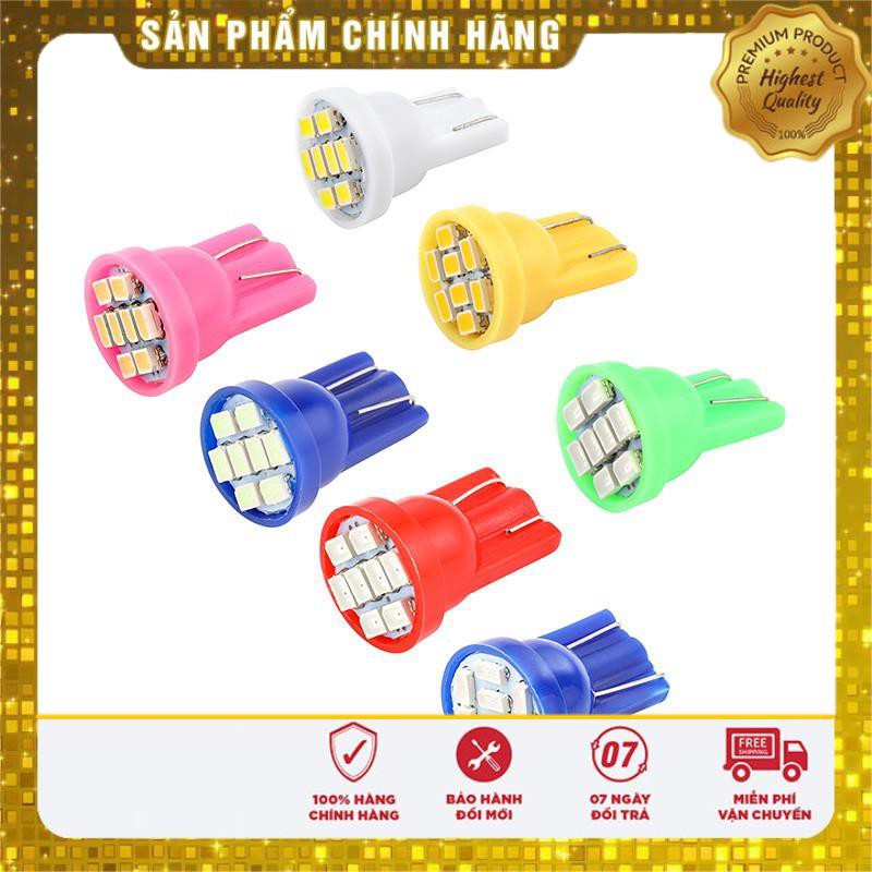 ⚡️MUA 10 TẶNG 1⚡️ 1 Bóng Đèn LED T10 8 SMD Thay Thế Cho Ôtô - Xe Máy - Gắn Mặt Đồng Hồ Xe