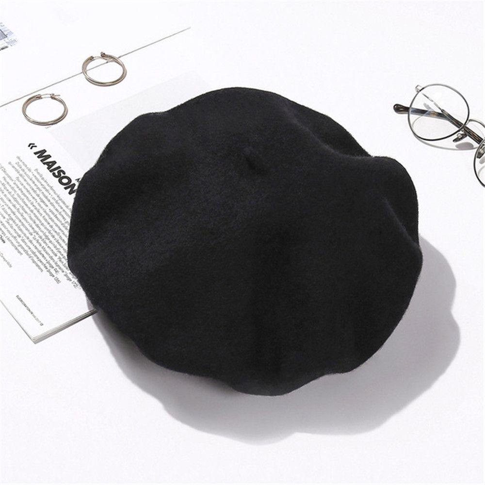 Mũ Beret Vải Len Giữ Ấm Mùa Đông Phong Cách Pháp