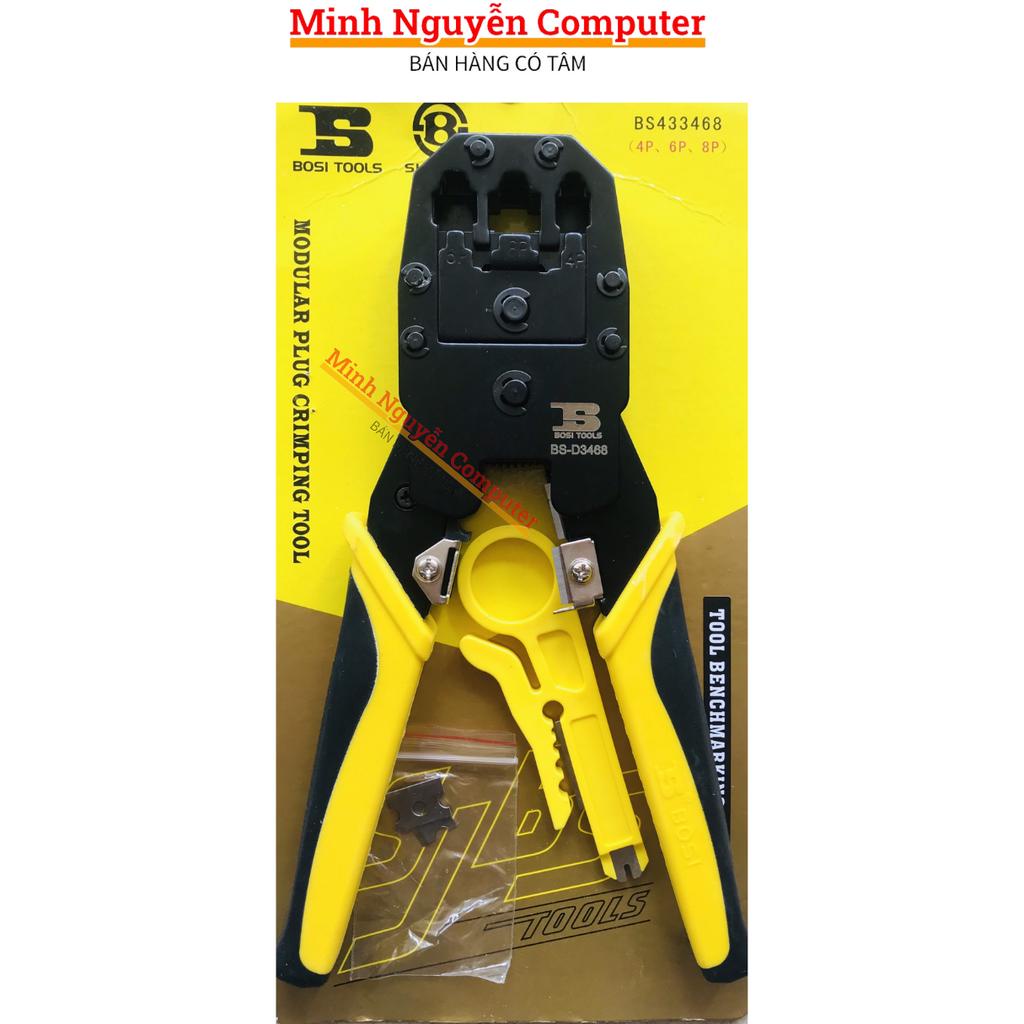 Kìm bấm Mạng đa năng Bosi cực bền, Kiềm bấm đầu RJ45 hàng loại tốt - Minh Nguyễn Computer