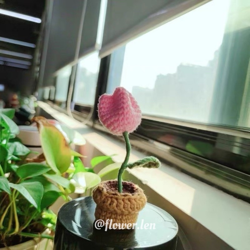 CHẬU HOA TRANG TRÍ BẰNG LEN BY FLOWER.LEN