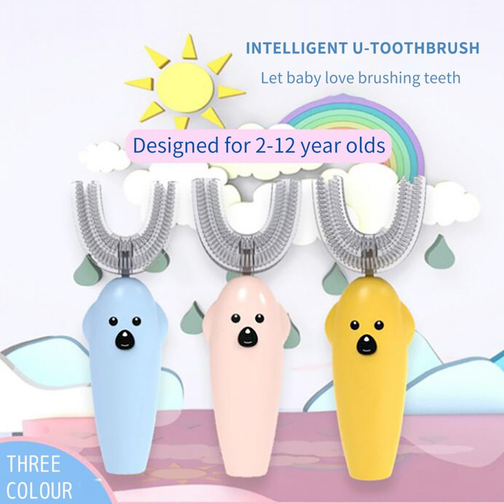 <COD!!> Bàn chải điện chữ U cho bé từ 2-8 tuổi đánh răng tự động