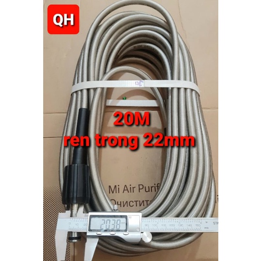 20m Ống dây rửa xe dùng cho máy bơm xịt rửa áp lực cao - loại 2đầu to bằng nhau ren trong 22mm loại loại 1