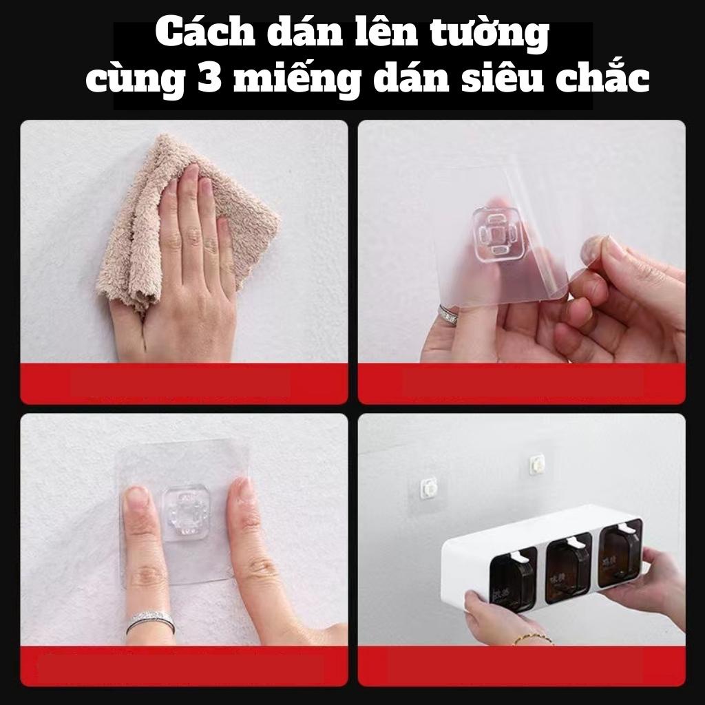 Hủ đựng gia vị, hộp đựng gia vị treo tường , để bàn nhựa ABS cao cấp có thìa kèm theo , miếng dán treo siêu chịu lực