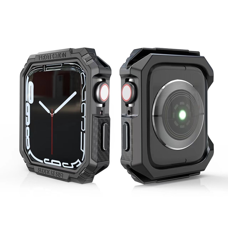 Khung Bảo Vệ Bằng Sợi Carbon Cho Đồng Hồ Thông Minh Apple Watch series 7 6 SE 5 4 3 45mm 41mm 44mm/40mm 42mm 38mm