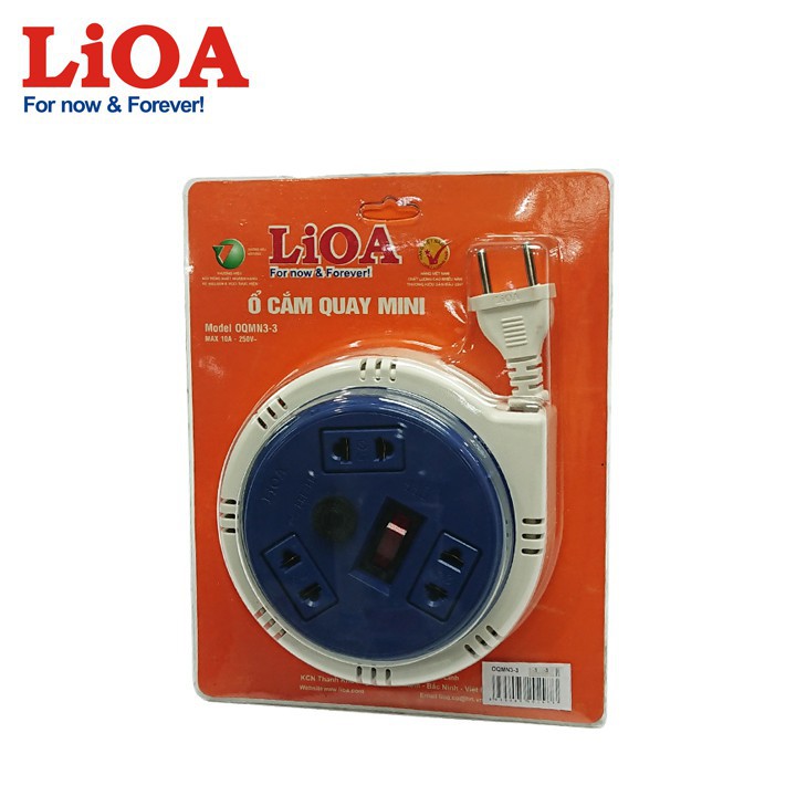 Ổ cắm kéo dài quay tay kiểu đĩa bay mini LiOA (OQMN3-3)