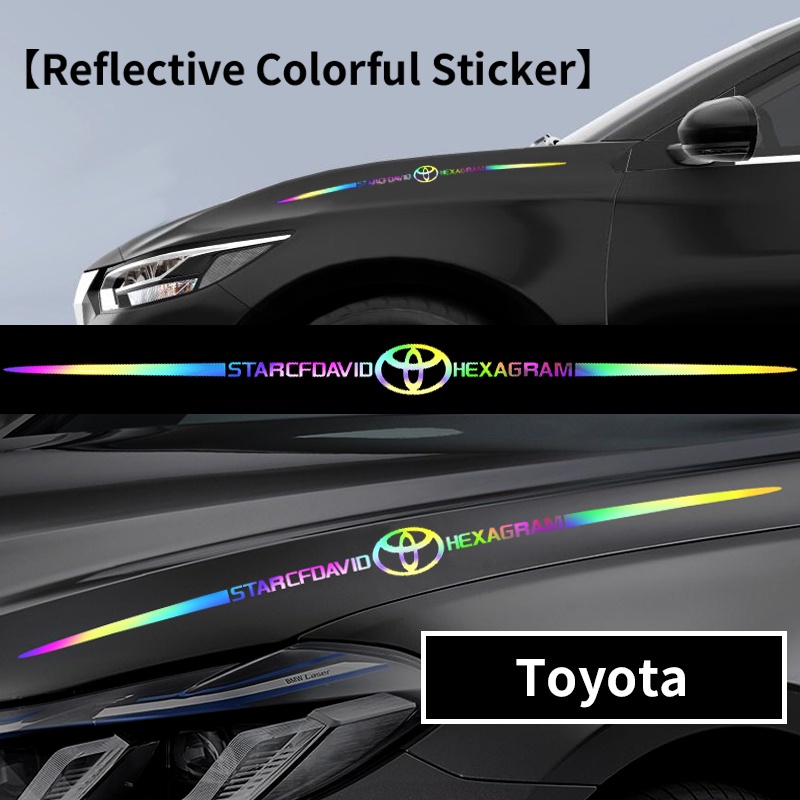 3/1Tem Decal Dán Trang Trí Xe Ô Tô Laser Phản Quang Biểu Tượng "STARCFDAVID - Logo Hãng Xe - HEXAGRAM" Xe Toyota Camry Corolla Vetch Rav4 Hilux Hiace Auris Vios Altis