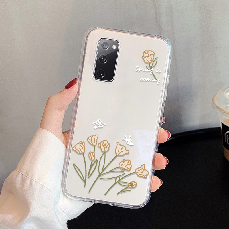Ốp Điện Thoại Mềm Trong Suốt In Hình Hoa Cho Samsung S10 S10 Plus S20 FE S22 Plus S22 Pro S22 Ultra Samsung S30 Plus S21 Plus S30 Ultra S21 Ultra