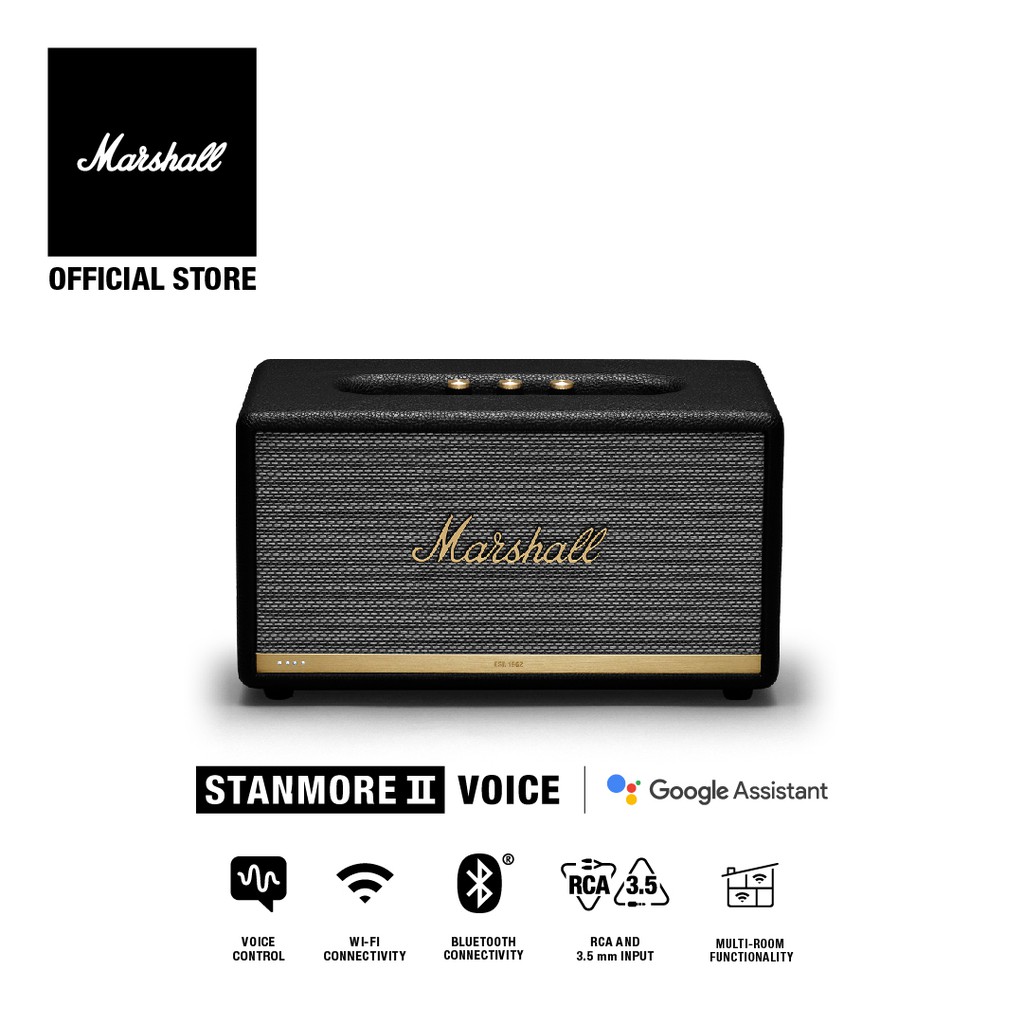 [Mã 2404EL10K giảm 10K đơn 20K] Loa Marshall Stanmore II Voice with Google Assistant Homeline - 1 năm bảo hành (Đen)