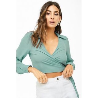 Áo sơ mi croptop xuất dư f21 vnxk