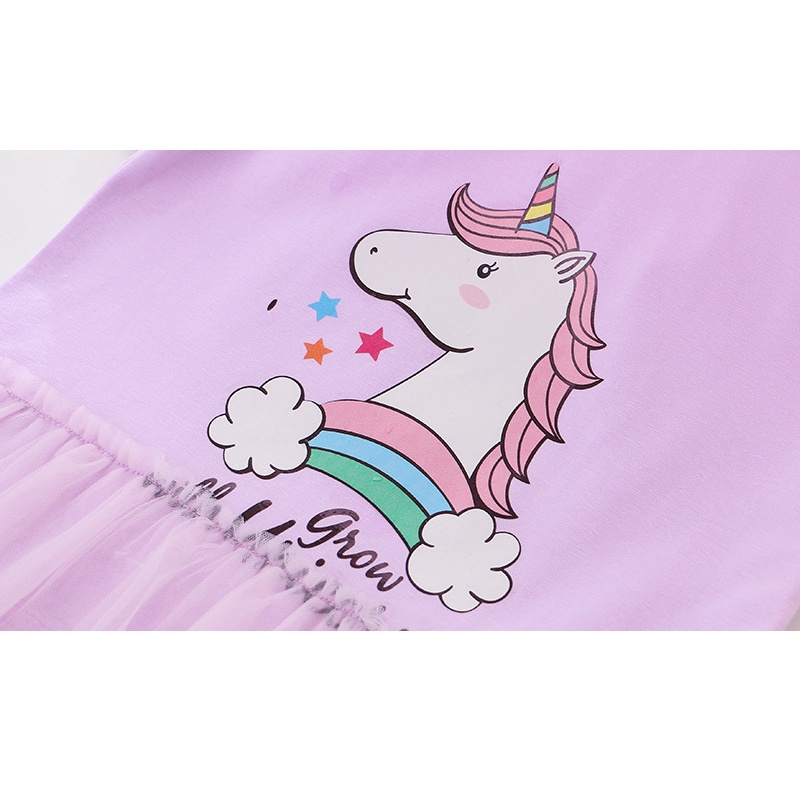 Áo Thun Tay Ngắn In Họa Tiết Hoạt Hình Thời Trang Mùa Hè Cho Bé Gái