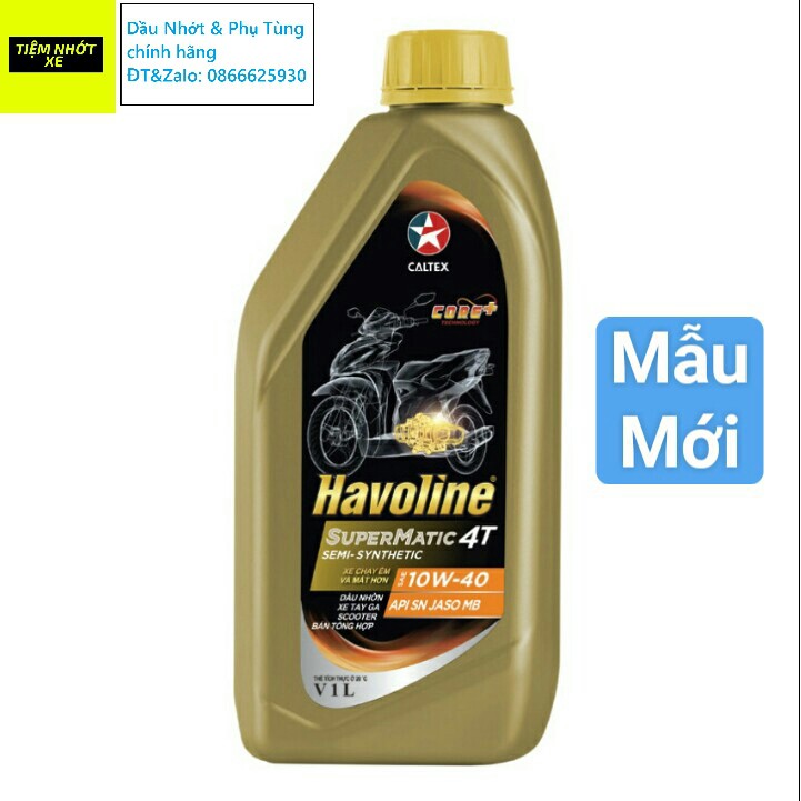 Nhớt bán tổng hợp xe ga Caltex Havoline SuperMatic4T Semi Synthetic 10w40