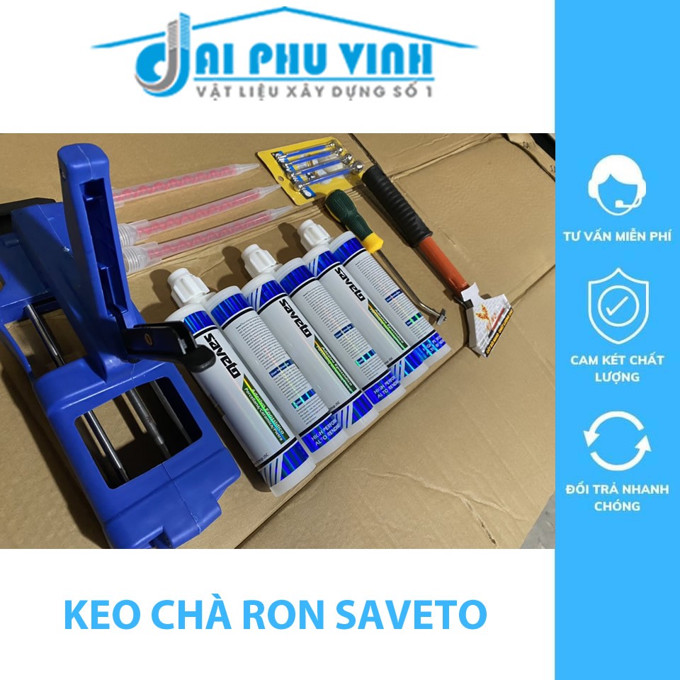 Combo 1 bộ dụng cụ và 3 chai keo chà ron Saveto cao cấp dùng cho diện tích 30-35M2